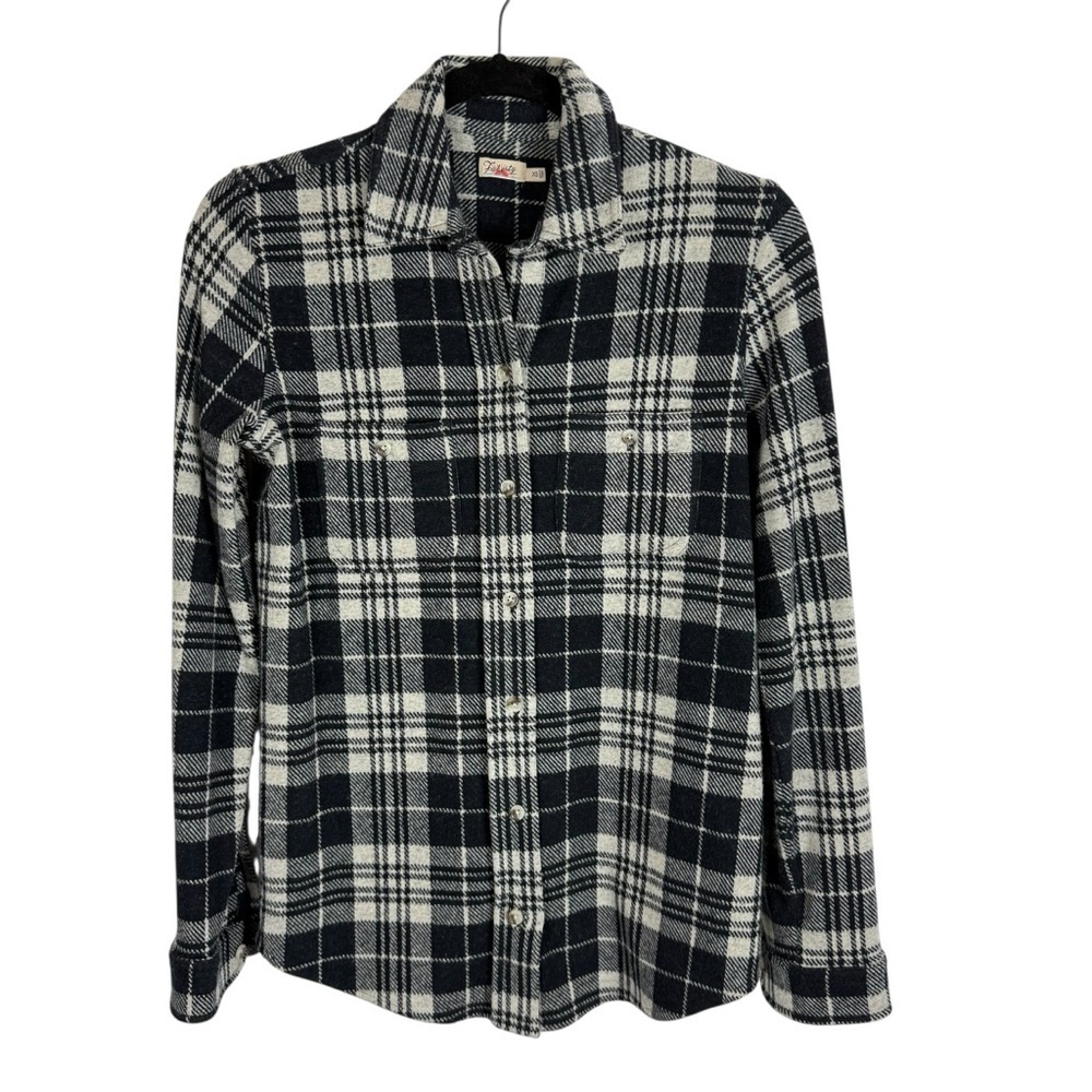 Faherty Women's Legend Sweater Button Down Plaid Shirt Sz XS